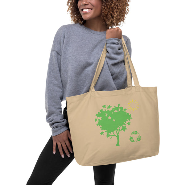Recycled Tree Large Organic Tote Bag