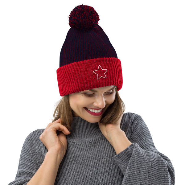 Star Pom-Pom Beanie