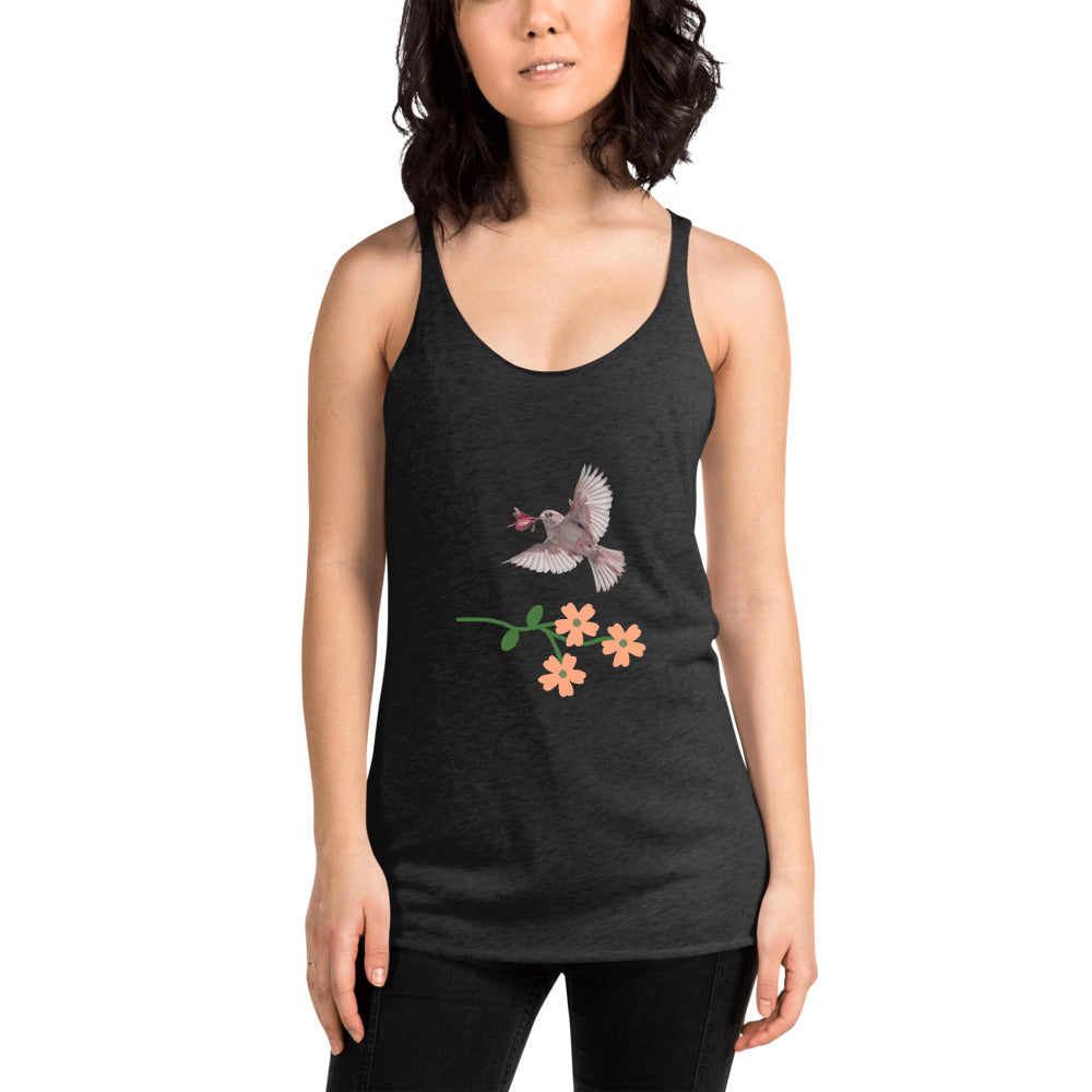 Dove Flower Women's Racerback Tank